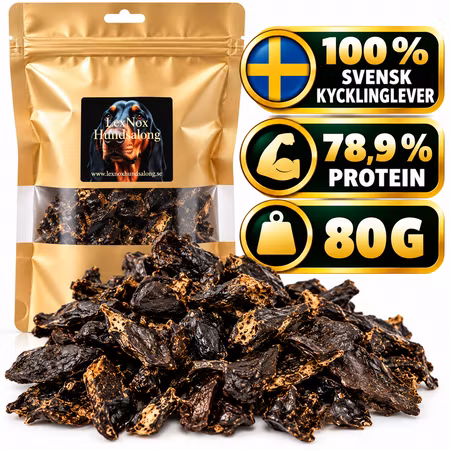 Emmzo Svensk Kycklinglever 80 g – Naturligt Hundgodis