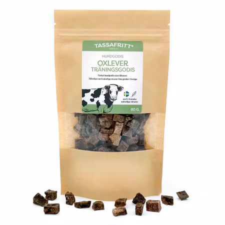TassaFritt Svensk Oxlever 80 g – Träningsgodis för hund