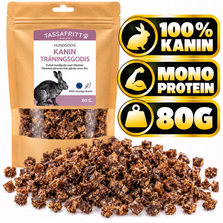 TassaFritt Kanin 80 g – Naturligt Träningsgodis