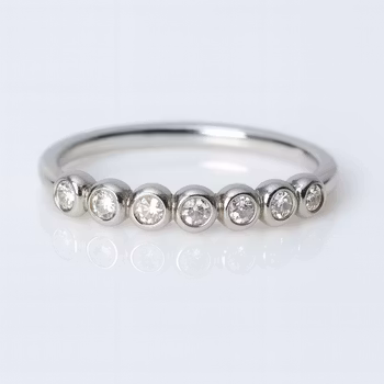 Bubbel ring allians 18k vitguld
