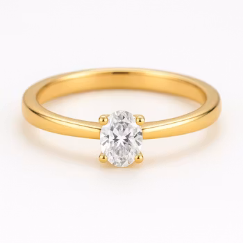 Solitär ring 18k oval Diamant