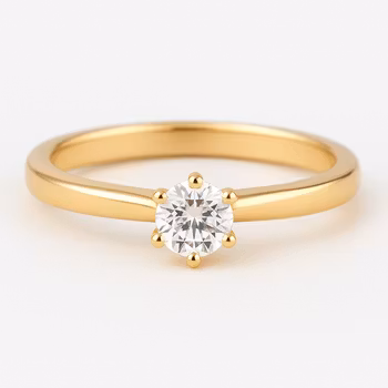 Solitär ring 18k rund Diamant