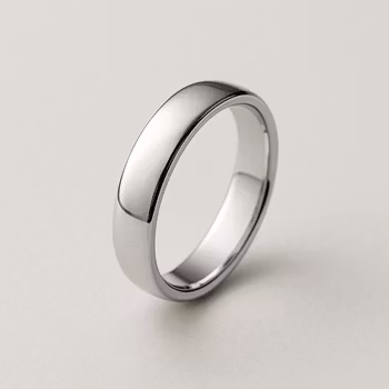 Vitgulds ring rundad 18k 4x2mm