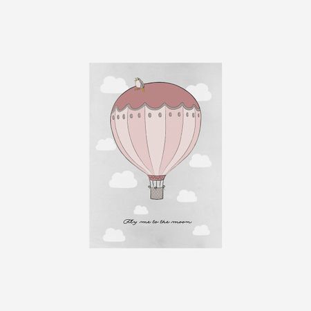 Poster Fly me to the moon 50x70, pink