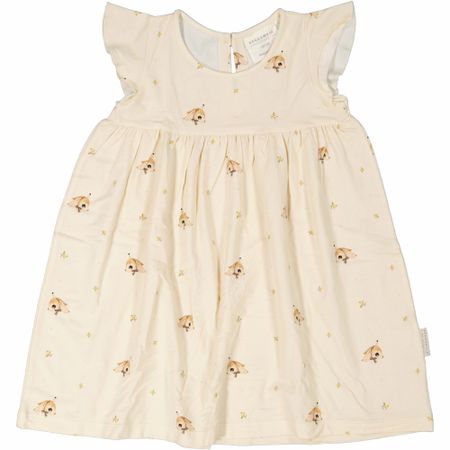 Mrs Mighetto Bambu Klänning med volang Long ear Beige 74/80