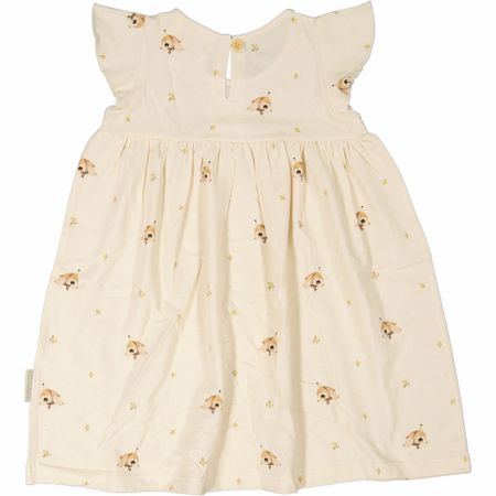 Mrs Mighetto Bambu Klänning med volang Long ear Beige 74/80