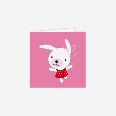 Födelsedagskort Hoppelina, rosa