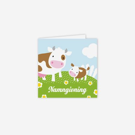 Namngivningskort kor på grönbete