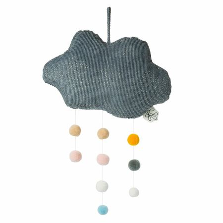 Mobil moln grå med pompoms