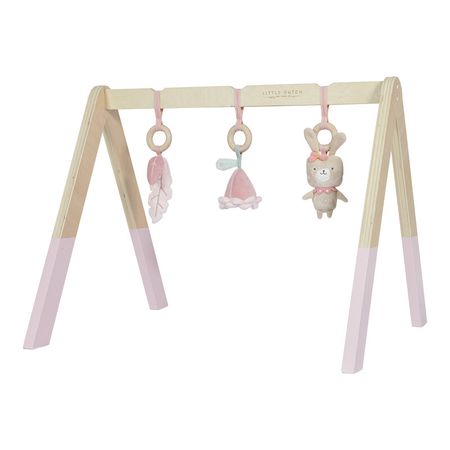 Babygym i trä, rosa