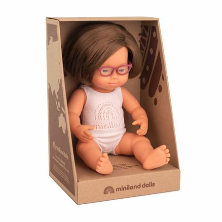 Miniland Docka Flicka med Downs syndrome & Glasögon 38cm