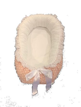 Babynest rosa/vit stjärna bomull