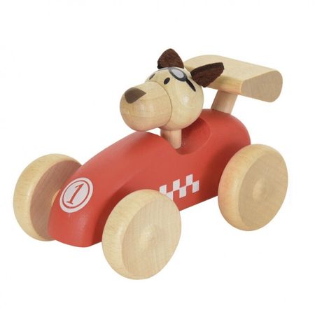 Racerbil hund i trä