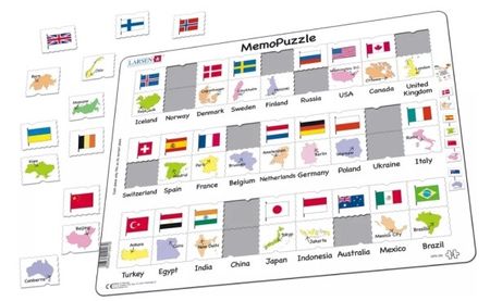 Pussel Memopussel land flagga II