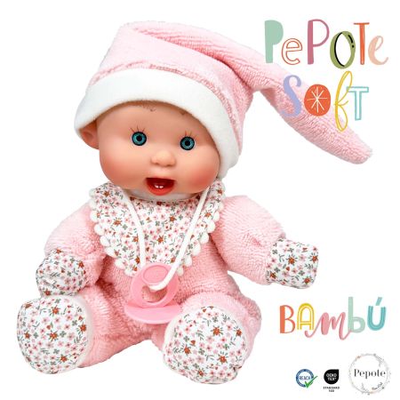 Nines Pepote soft, Min första docka rosa 26cm