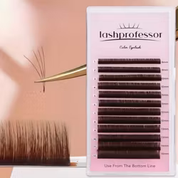 Mörkbruna volymfransar – D-böj 0,07 mm