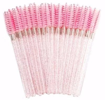 Mascaraborste Glitter 50-pack - Ljusrosa