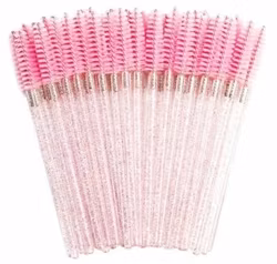 Mascaraborste Glitter 50-pack - Ljusrosa