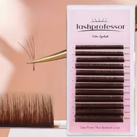 Mörkbruna volymfransar – D-böj 0,05 mm