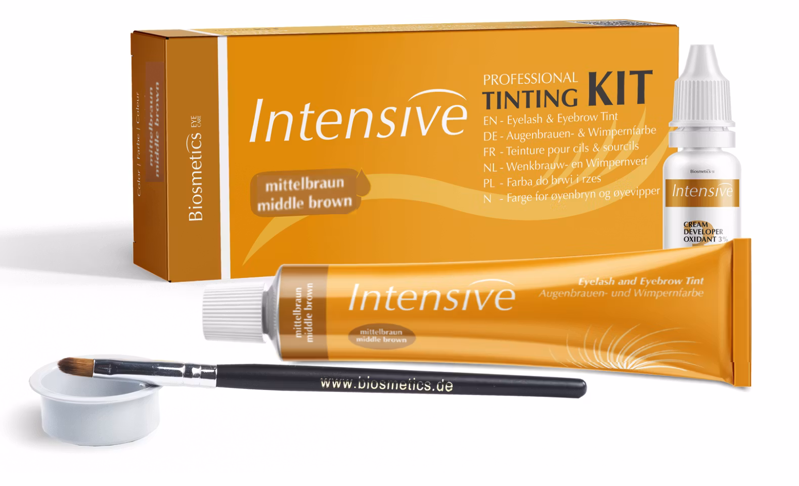 Intensive frans- & brynfärgningspaket för hemmabruk - Mellanbrun