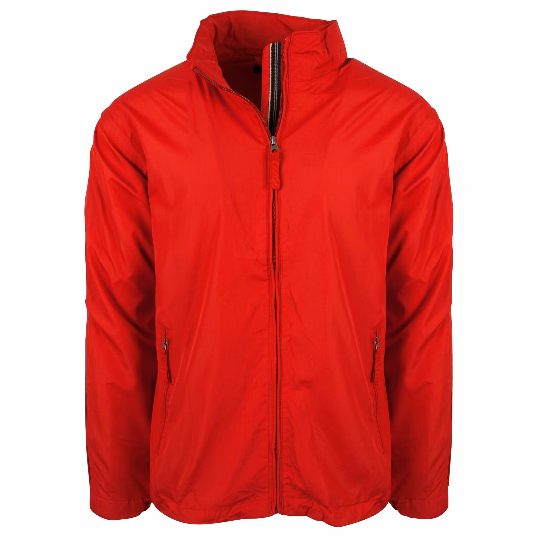 Ensfarget unisex windbreaker med avtagbar hette i kragen