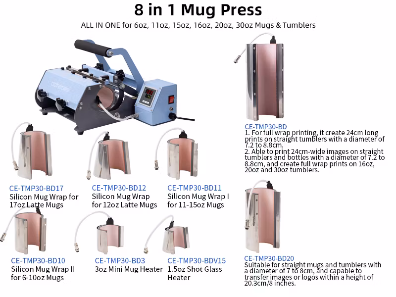 8 i 1 mug/Tumbler presse