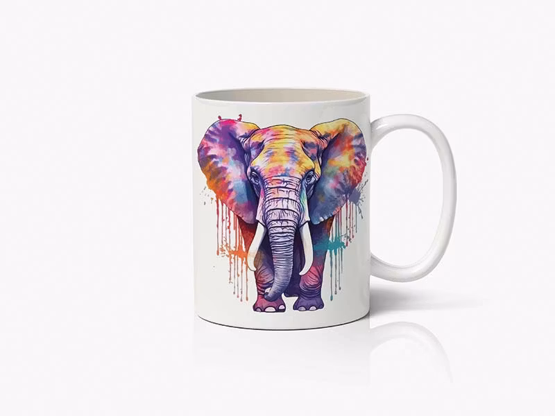 Digital Art krus - Elefant
