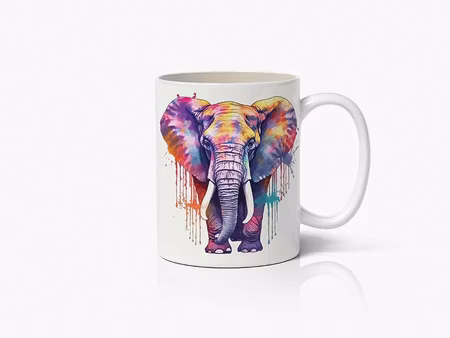 Digital Art krus - Elefant