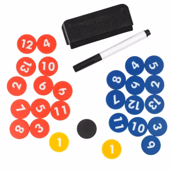 Tillbehör taktiktavla | Magnetiska marker i olika färger, penna, sudd