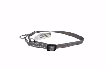 Halsband silvergrå med reflex halvstryp modell ställbart