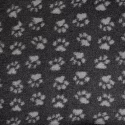 Vetbeds - Mörkgrå med ljusgrå tassar och gummerad baksida.