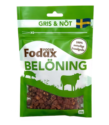 Fodax Gris/nöt - 100% Naturligt godis från Sverige