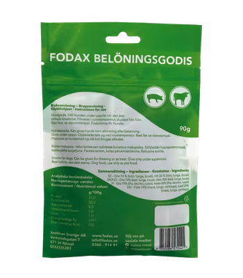 Fodax Gris/nöt - 100% Naturligt godis från Sverige
