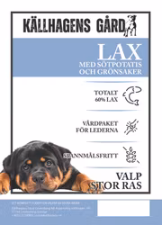 Källhagens gård - valpfoder - Lax med smarriga grönsaker och sötpotatis