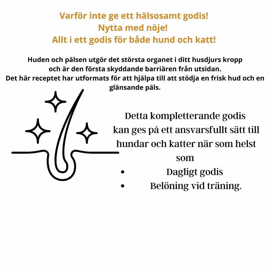 Källhagens gård - Allt i ett godis för både hund och katt - hud och päls
