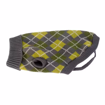 Stickad tröja - Grön rutig