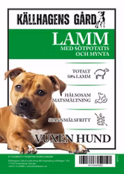 Lamm med sötpotatis och Mynta vuxen hund - Källhagens gård