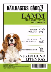 Lamm med sötpotatis och mynta - För liten vuxen hund - Källhagens gård