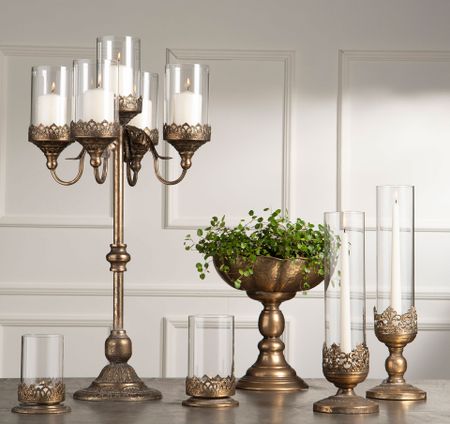 Ljuslykta Leah guldbrun 37 cm