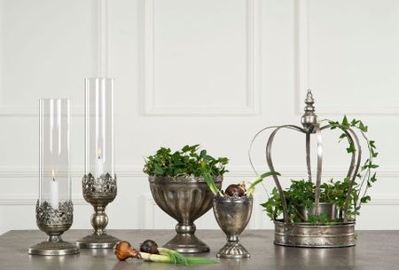 Ljuslykta Leah silver, 37 cm