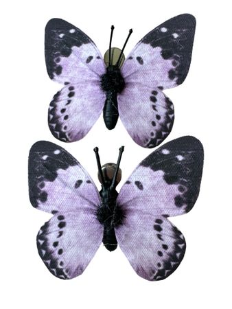 2-pack lila fjärilar clip