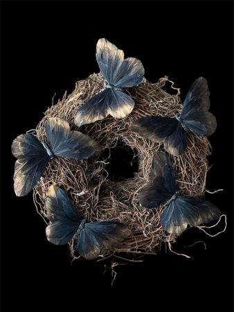 Krans Ferm 38 cm med 5 fjärilar 20 cm