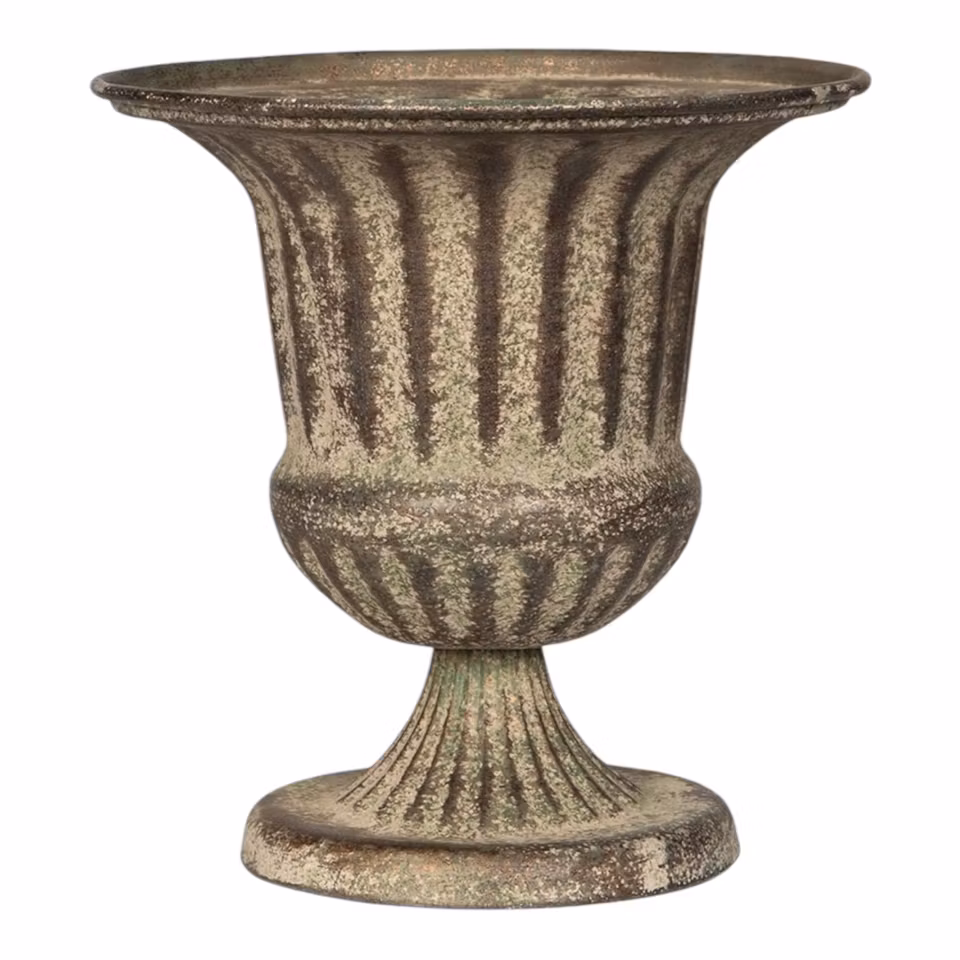 Pokal metall/grön planteringskruka 21x22cm