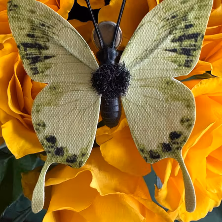 Grön fjäril clip 6x6 cm