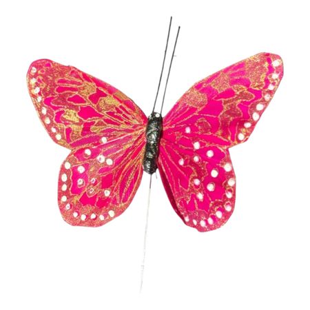 Fjäril stick Cerise 9 cm