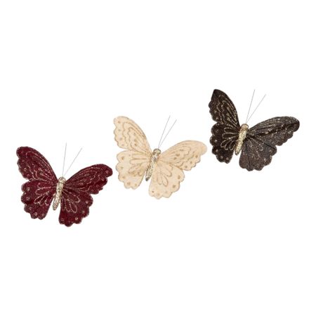 Velvet mix fjärilar 14 cm 3-pack