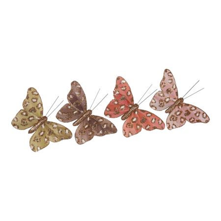 Fjärilsclips glitter mix 4-pack 10,5 cm