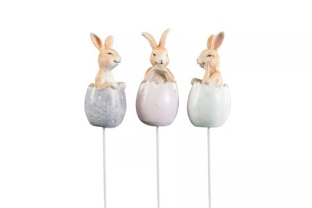 Kaninvänner Ägg Stick Poly mix 3-pack 5cm