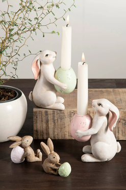 Ljusstake Hare Rosa Poly 11,5x7,2x14cm