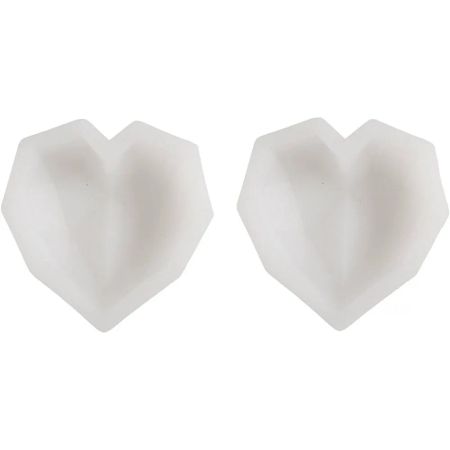 Silikonform – Fasetterat Hjärta, 2 st